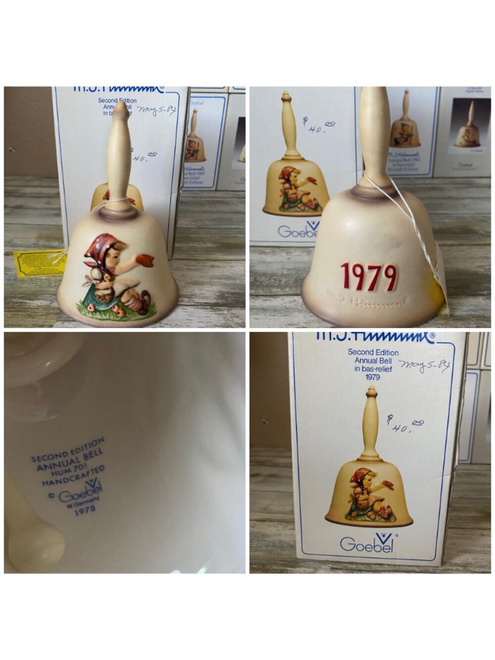 Hummel Annual Bells 1978-1986 Goebel Germany w/ Boxes Set of 9 - Picture 3 of 10